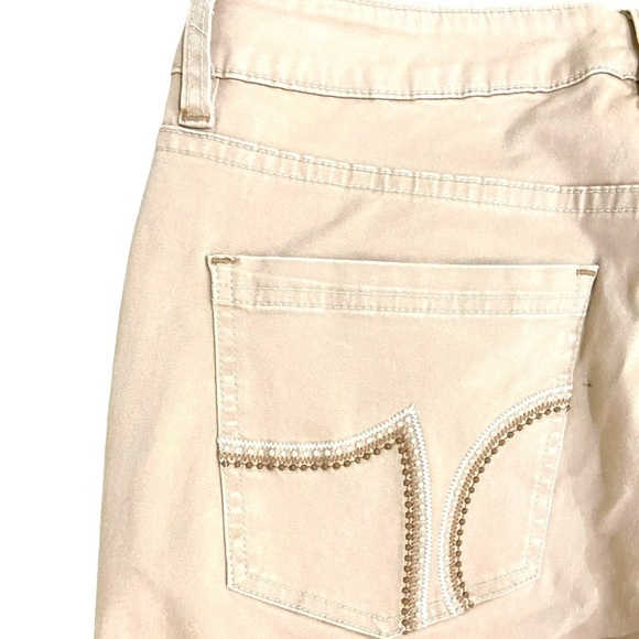 Jag jeans beige boot leg stretch cotton casual pants embroidery pockets size 12 - Picture 5 of 8